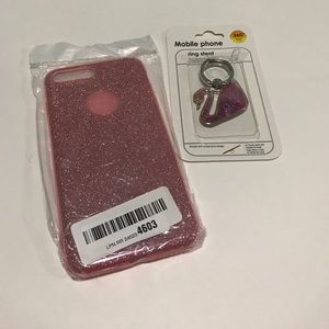 Rose Glitter Phone Case & Rose Glitter Swan Stent
