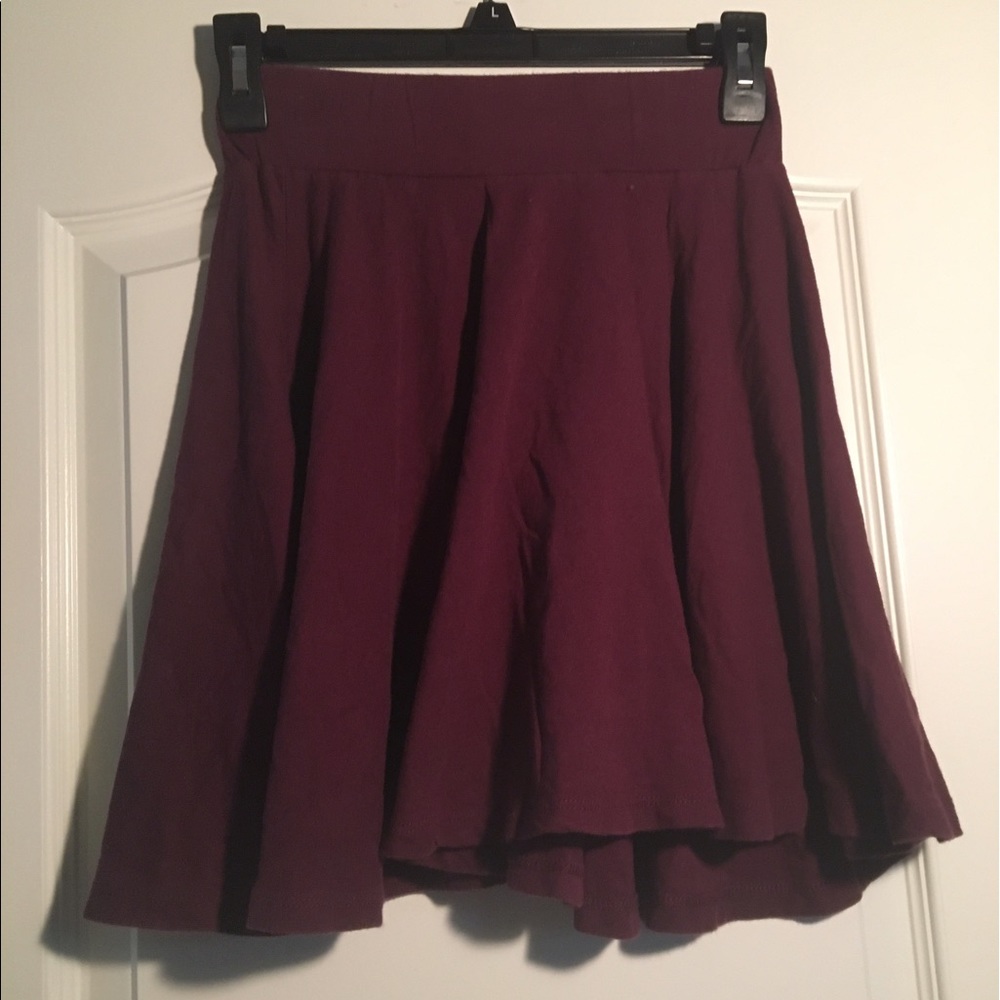 Maroon skater skirt from Urban Outfitters