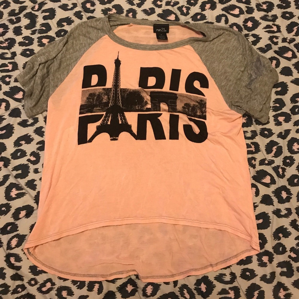 High/low Paris t-shirt