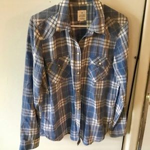 American Eagle 🦅 Plaid Button Up Flannel Size L