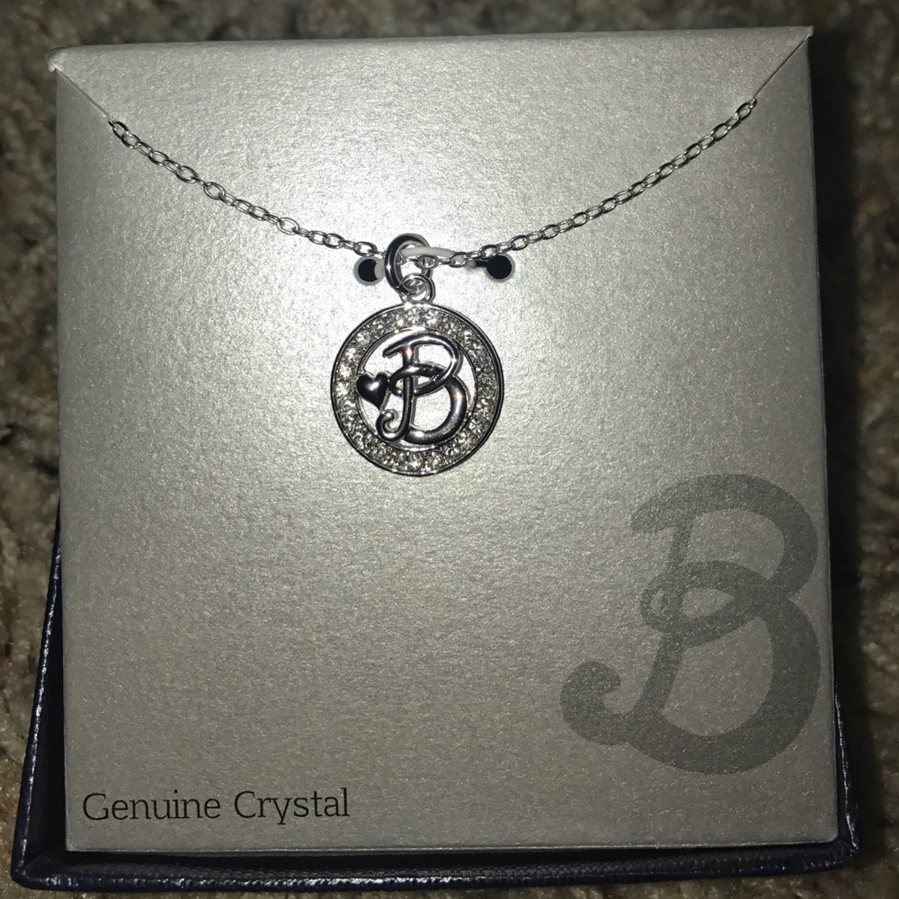 Kohl's genuine crystal "B" necklace NWT