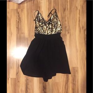 Black and gold homecoming dress