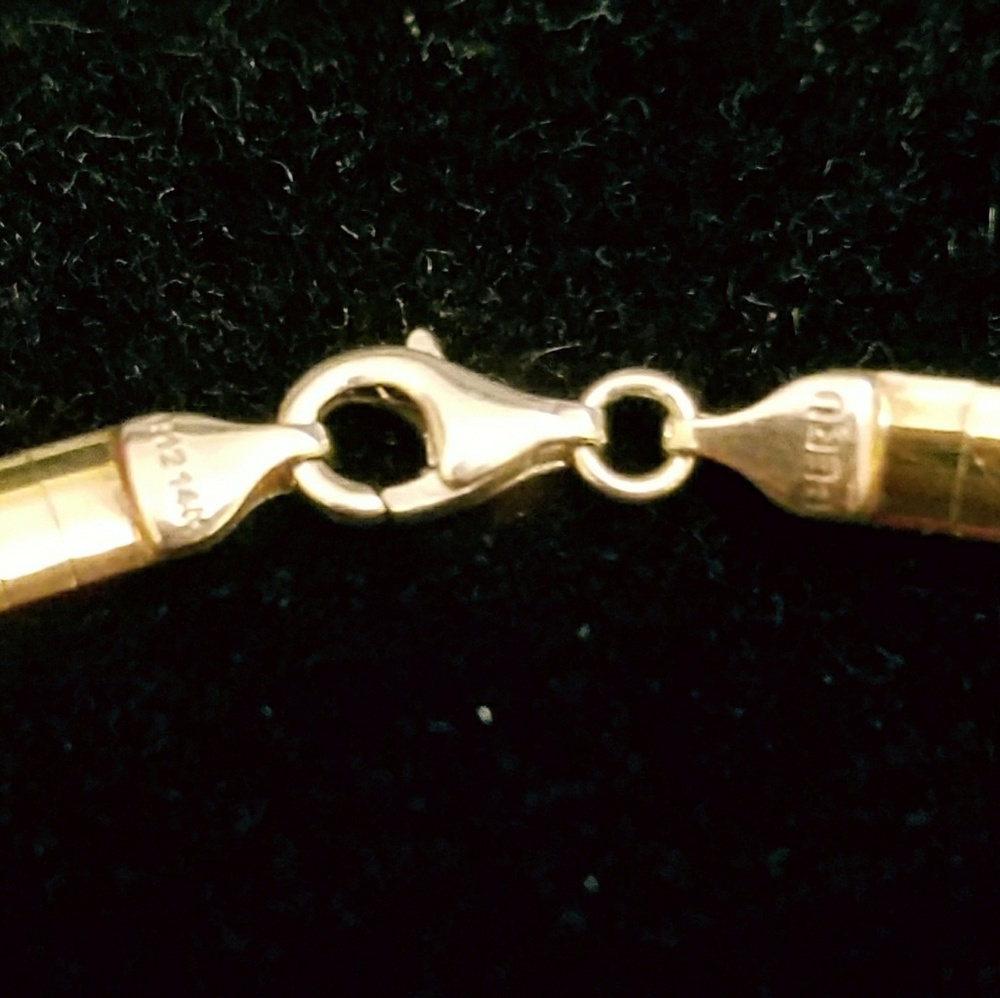 14KT/925 OMEGA/CITRINE SLIDE NECKLACE - Picture 8 of 8
