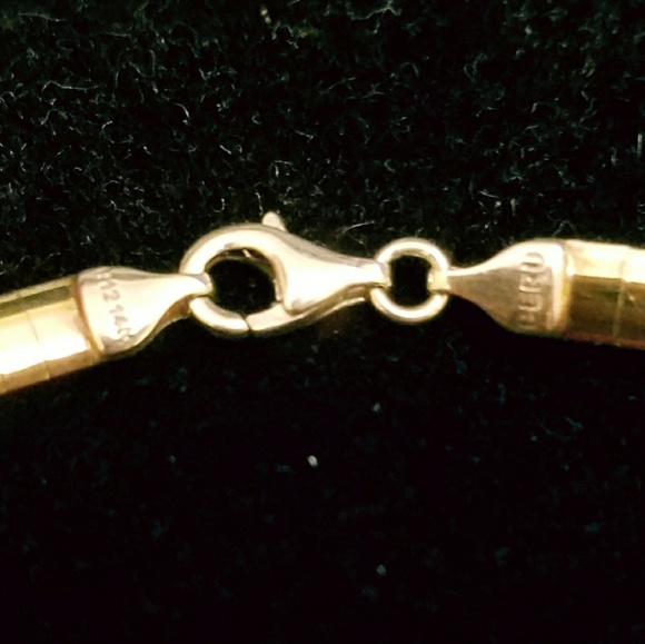 14KT/925 OMEGA/CITRINE SLIDE NECKLACE - Picture 8 of 8