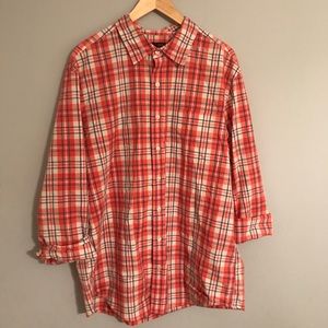 Gap Men's Orange Blue Dress Shirt XL