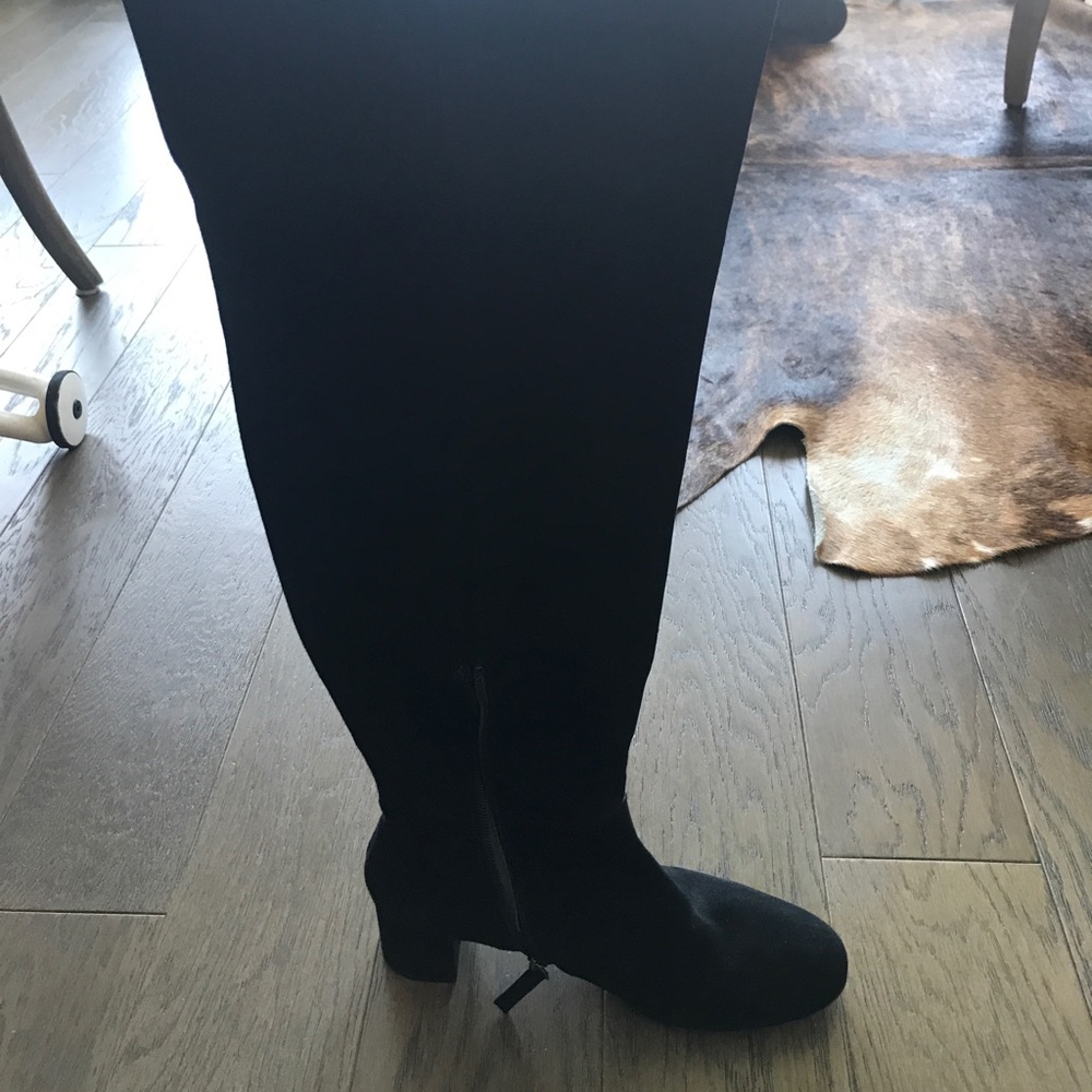 Over the knee suede boots