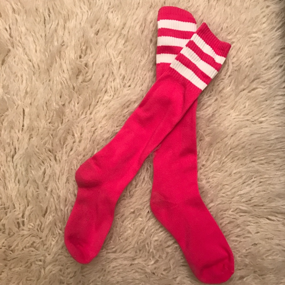 Hot pink knee socks