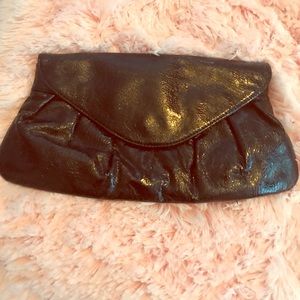 Black pleather clutch