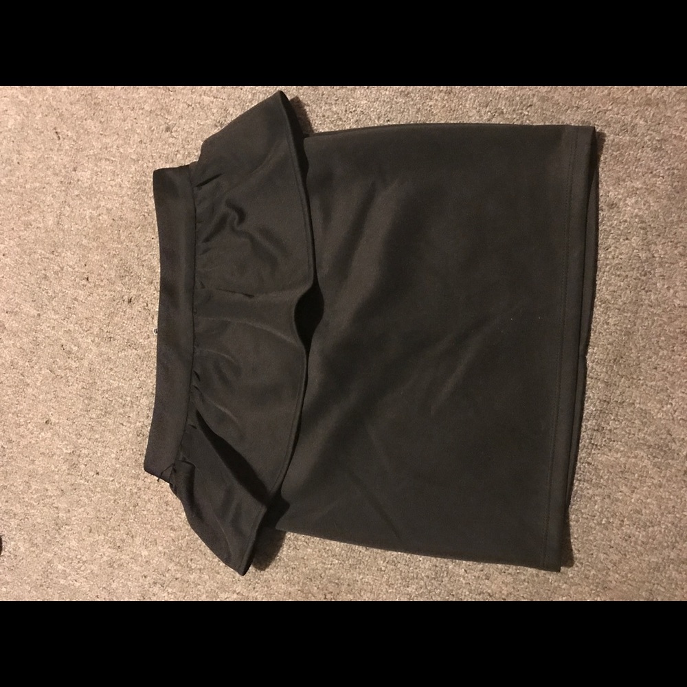 Black peplum mini skirt