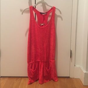 Splendid orange terry swim coverup dress