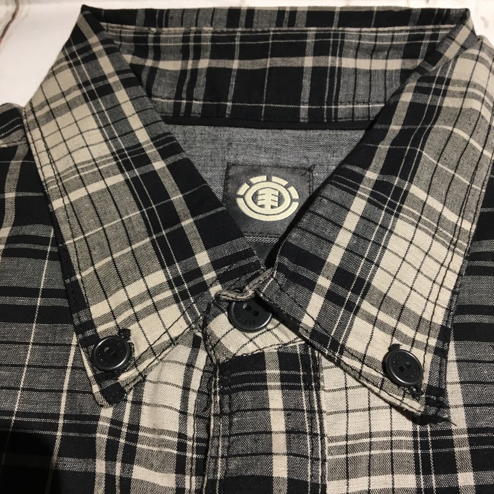 🆕 Element Men's Plaid Cotton Pocket Shirt - BLK - Picture 3 of 8