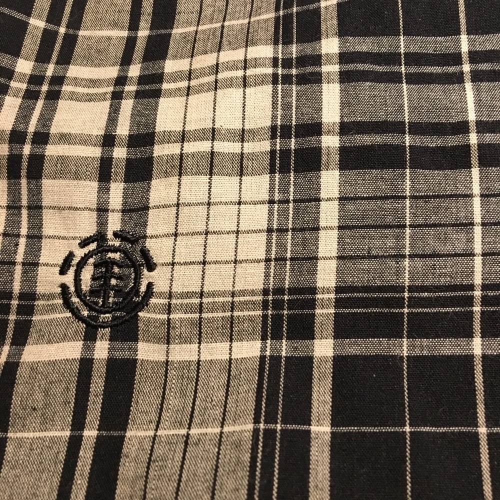 🆕 Element Men's Plaid Cotton Pocket Shirt - BLK - Picture 4 of 8