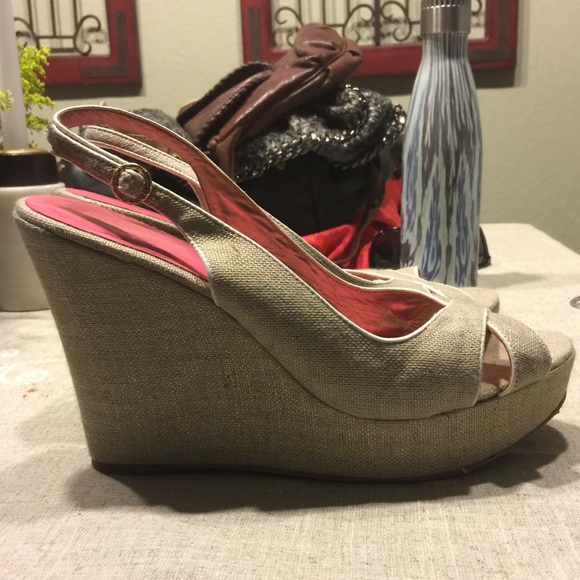 lilly pulitzer wedges slingback canvas - Picture 2 of 7
