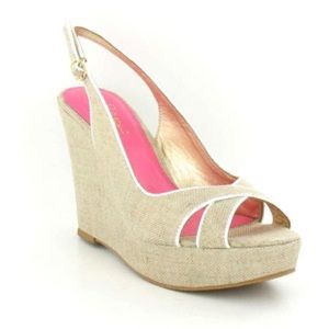 lilly pulitzer wedges slingback canvas