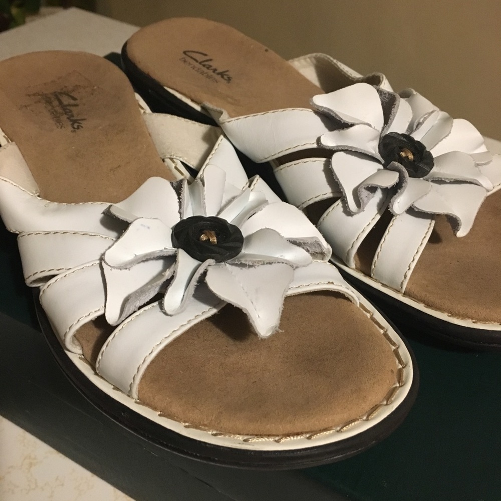 Clarks White  Sandals