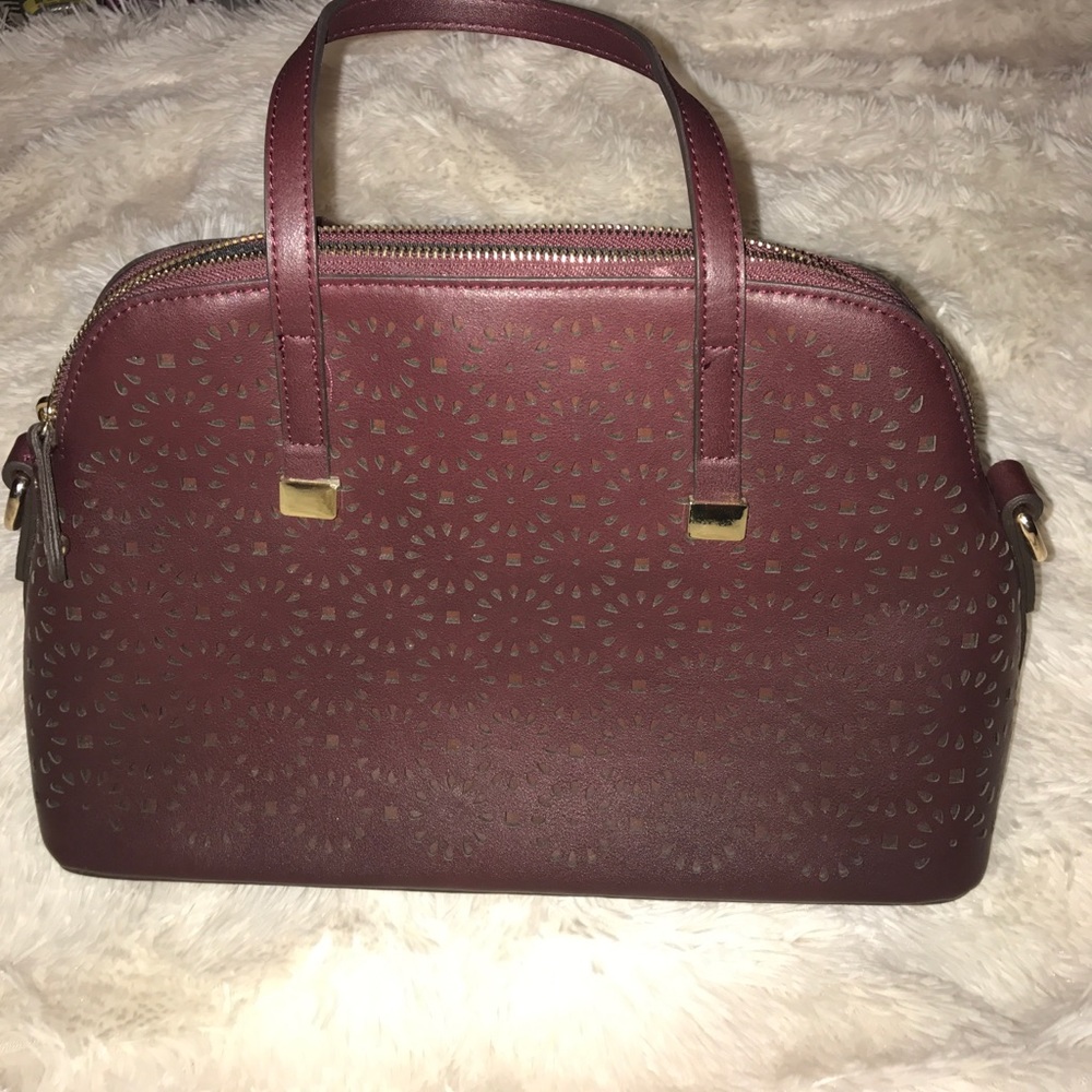 Burgundy handbag