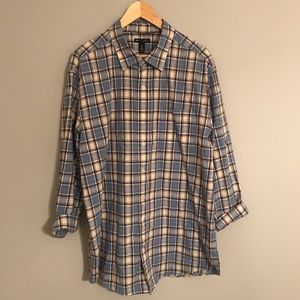 Gap Men's Blue/White Dress Shirt XL