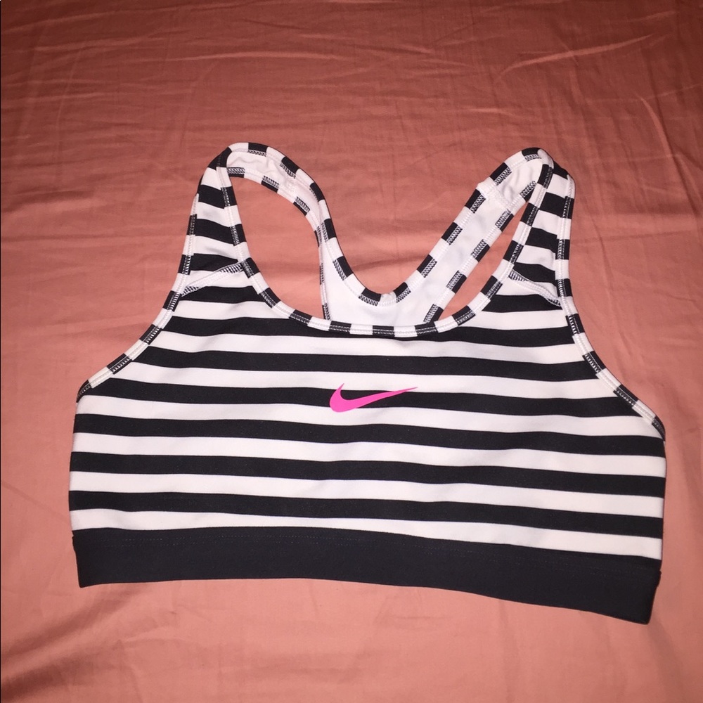 Black & White Striped Nike Sports Bra