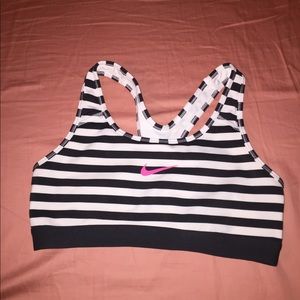Black & White Striped Nike Sports Bra