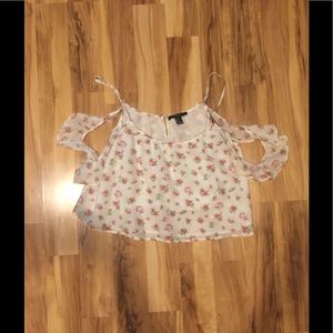 White floral crop top