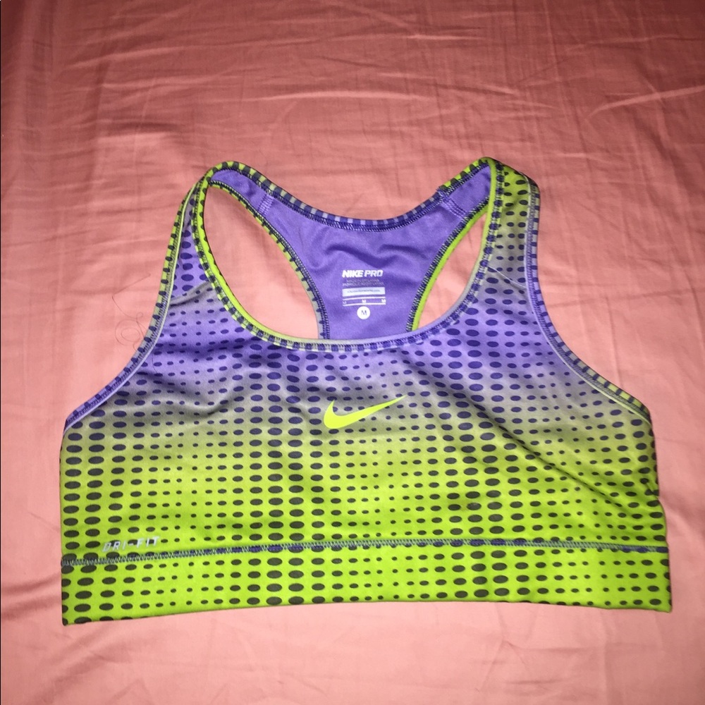 Neon Green And Purple Nike Sports Bra