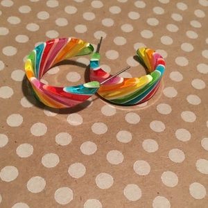Rainbow Hoop Earrings