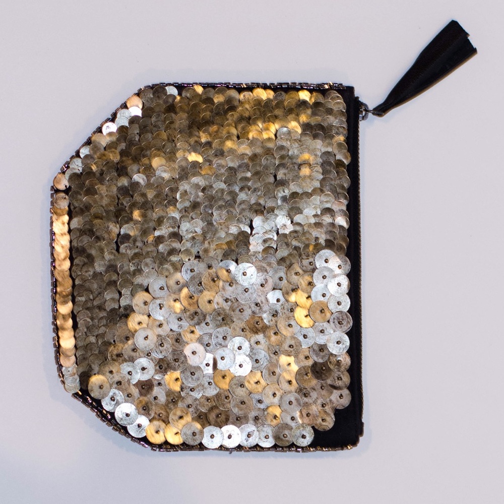 Ecote gold coin clutch