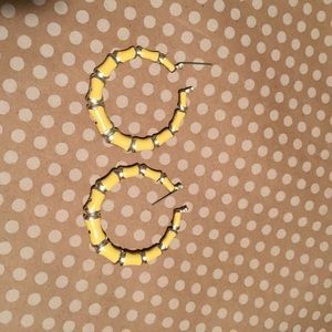 Yellow Metal Hoop Earringa