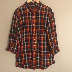 Gap Men's XL Dress Shirt Orange/Blue/Red