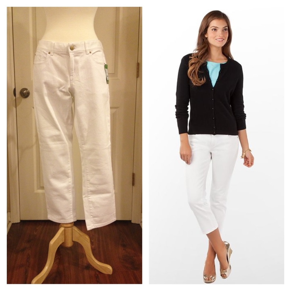 Lilly Pulitzer Palm Beach Slim Cropped Jeans White