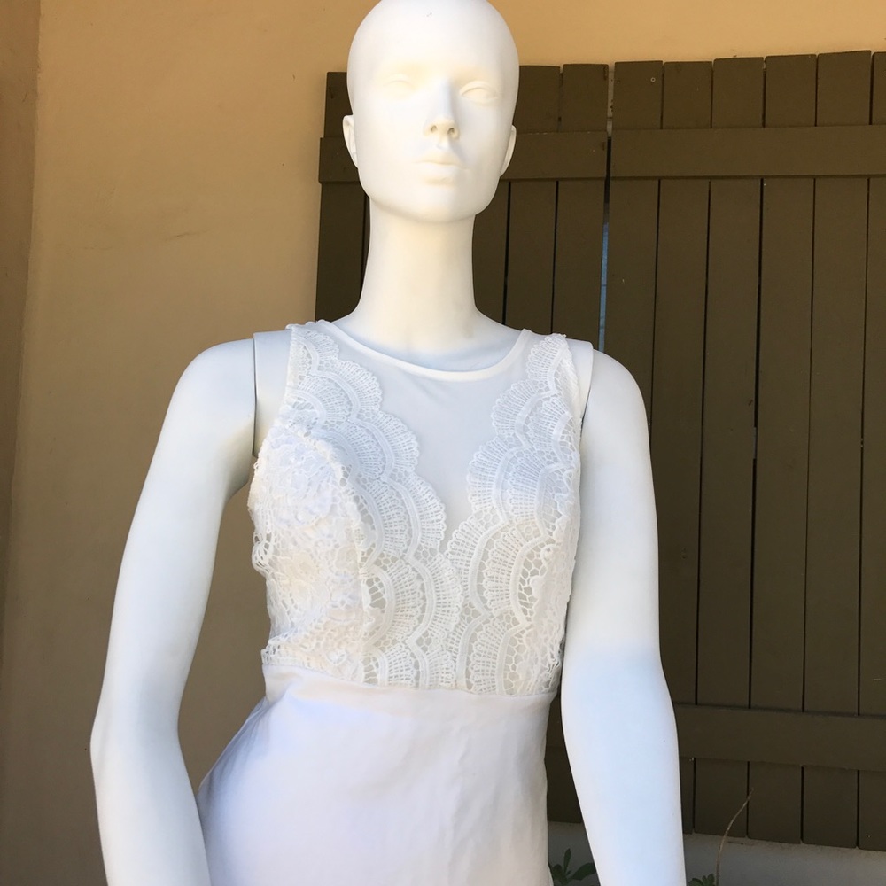 White lace mesh bodycon v neck bachelorette mini