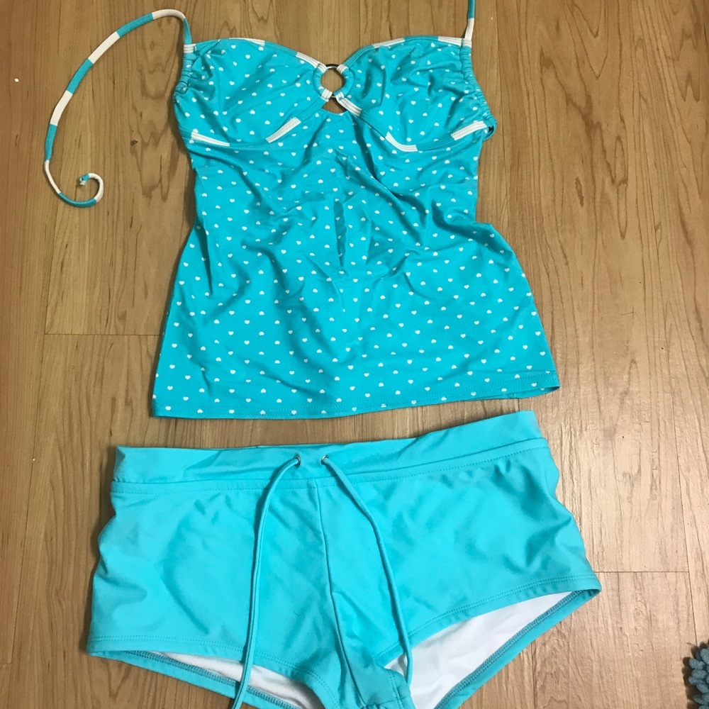 Heart polka dot tankini