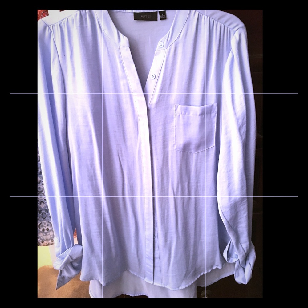 APT 9 icy blue blouse