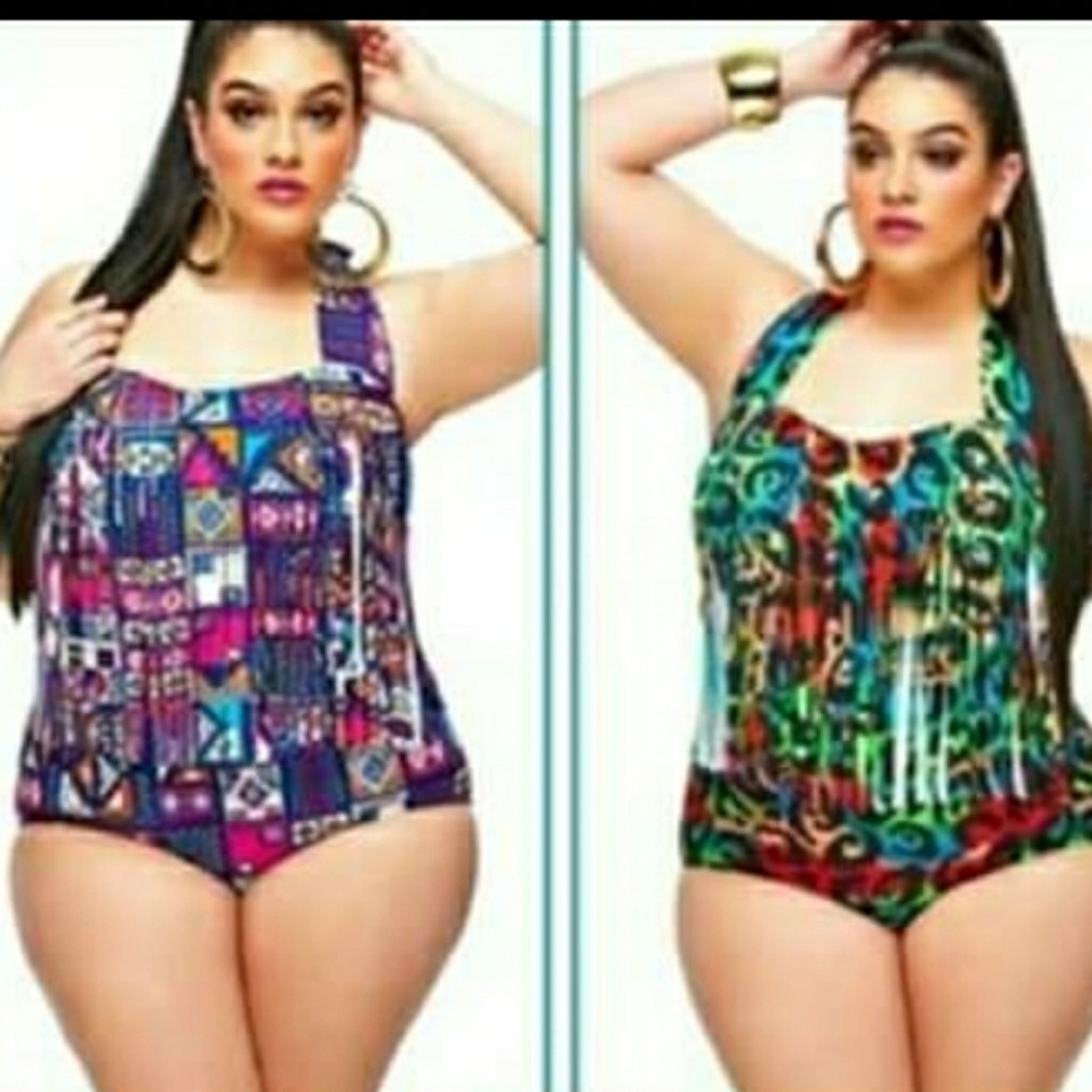Print fringe swimsuit