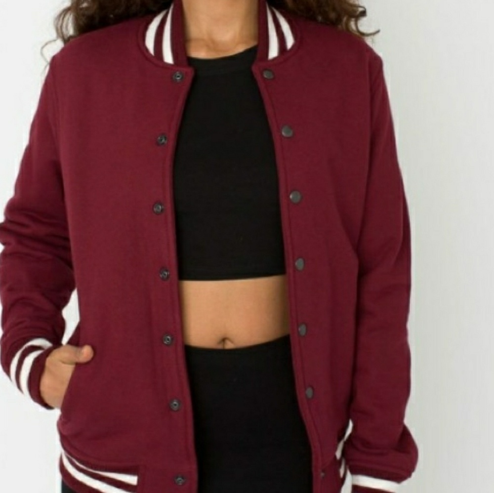 American Apperal Heavy Terry Maroon varsity jacket