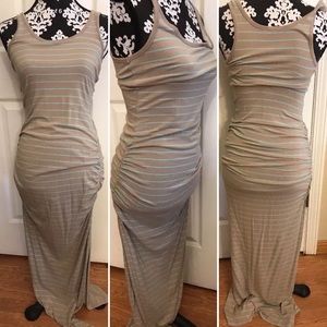 Victoria's Secret ruched tank striped maxi dress