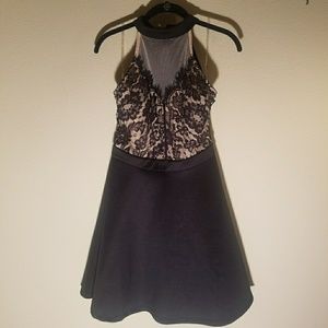 Sexy choker neckline dress with lace