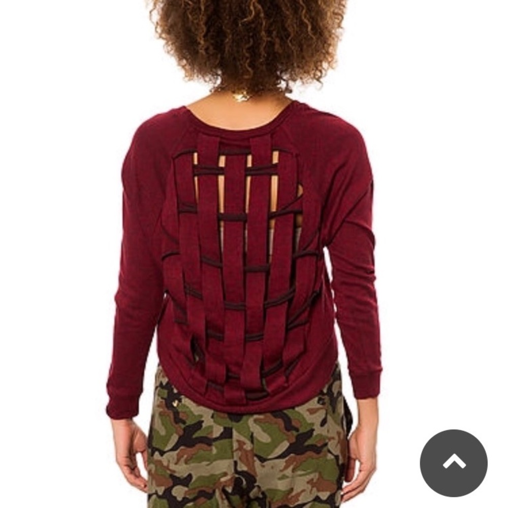 Maroon Burgandy Obey Sweater Women's XS
