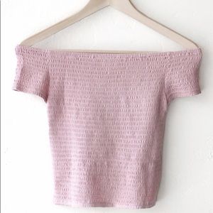 Baby Pink Smocked Crop