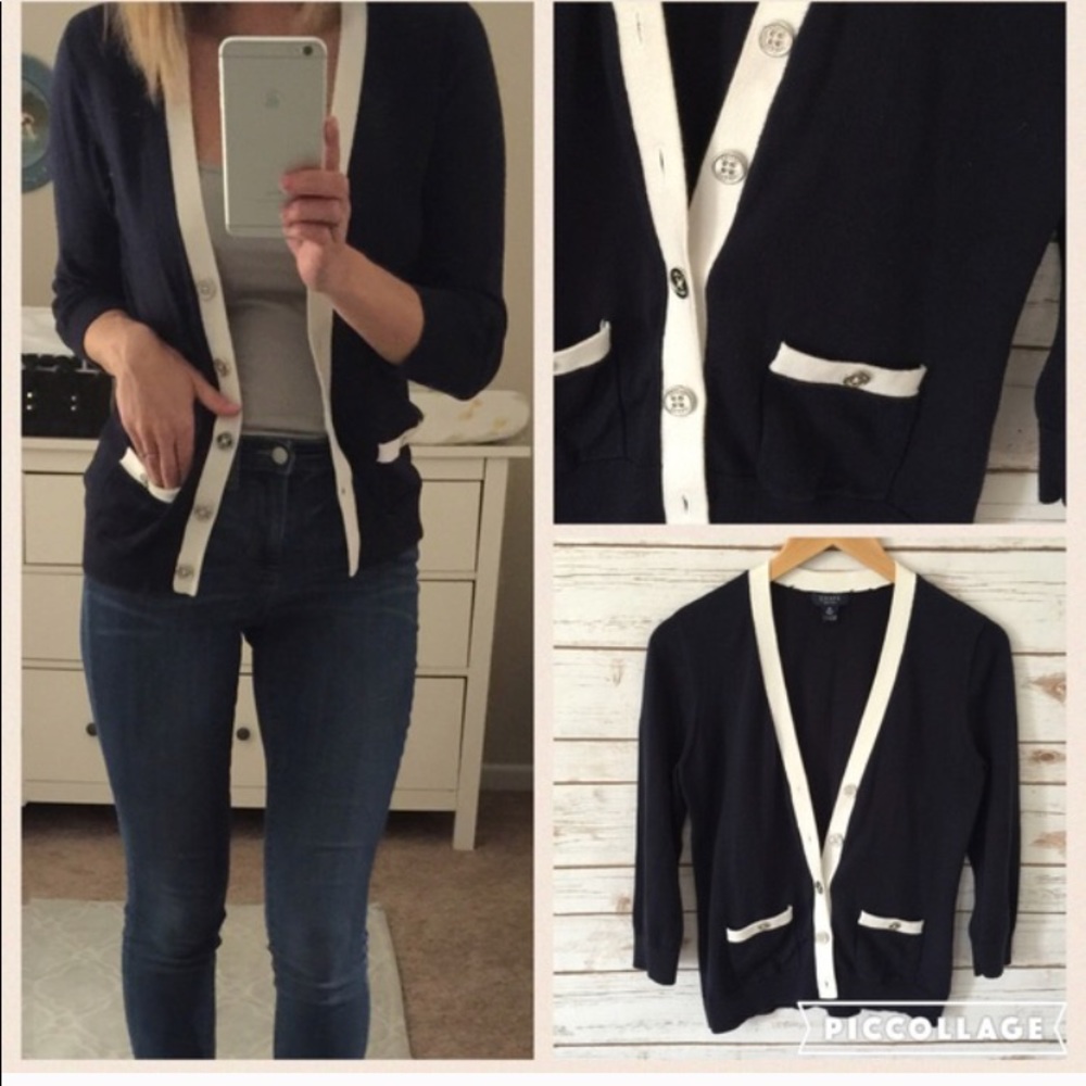 Chaps navy blue cardigan