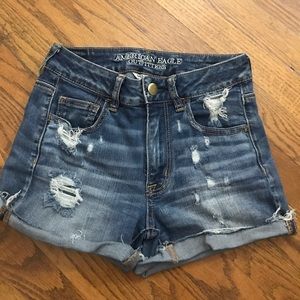 Stretchy HI-RISE jean shorts (like new)
