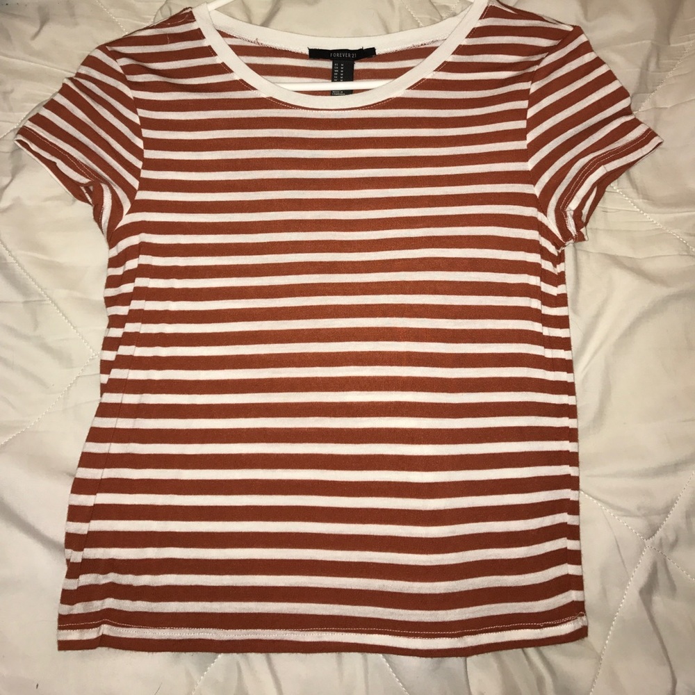 Orange and white striped shirt