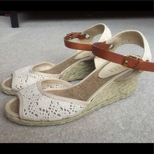 Ralph Lauren espadrilles lace and leather sandals