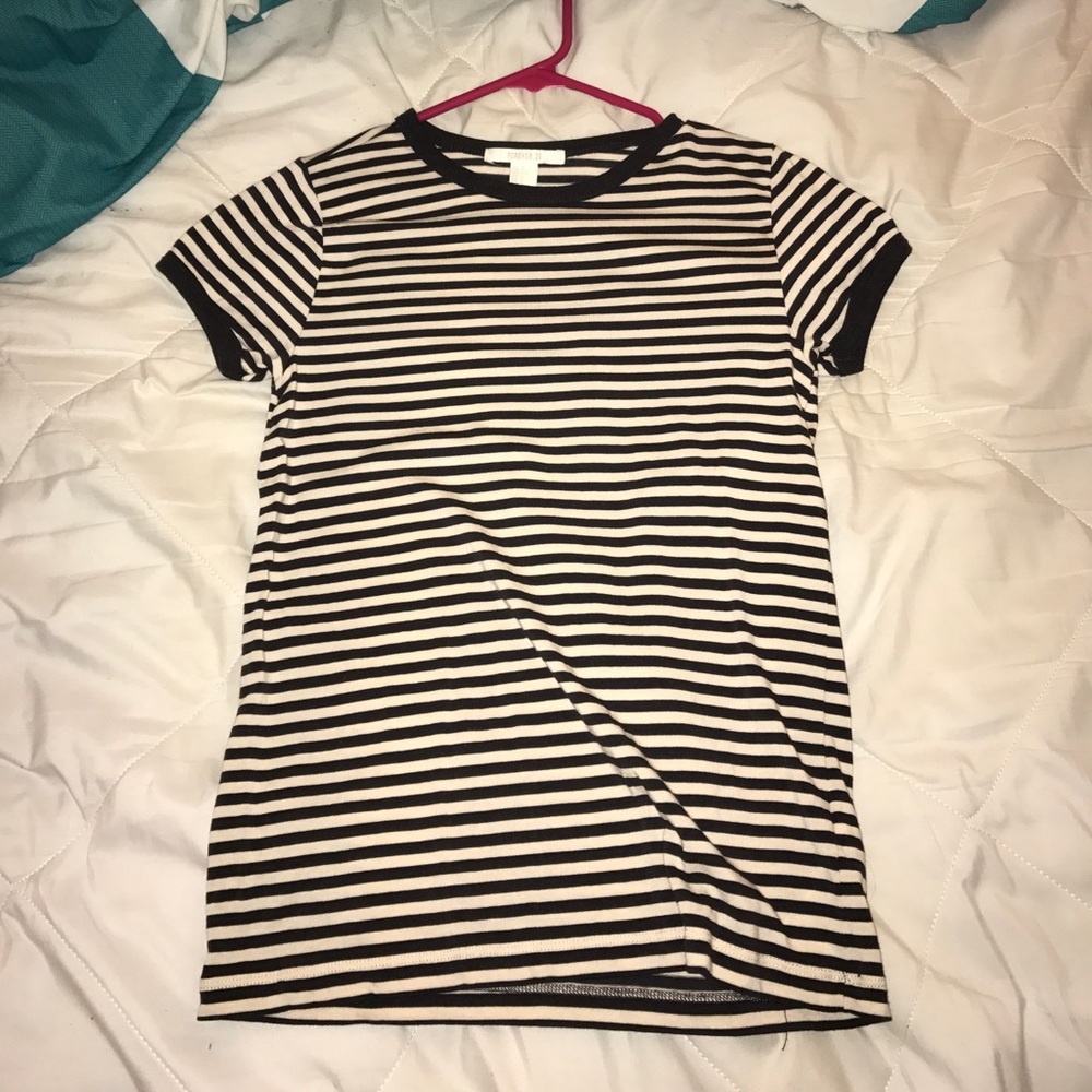 Very dark brown and cream striped shirt