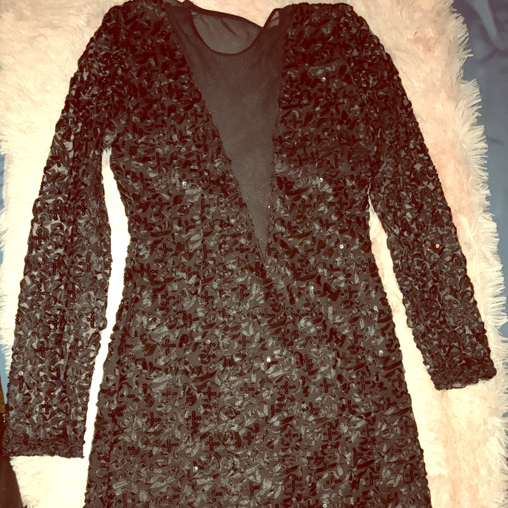 Embroidered Black Dress