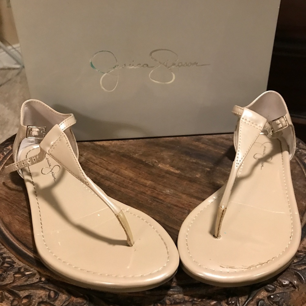 Jessica Simpson Ivory White Pearlized Patent