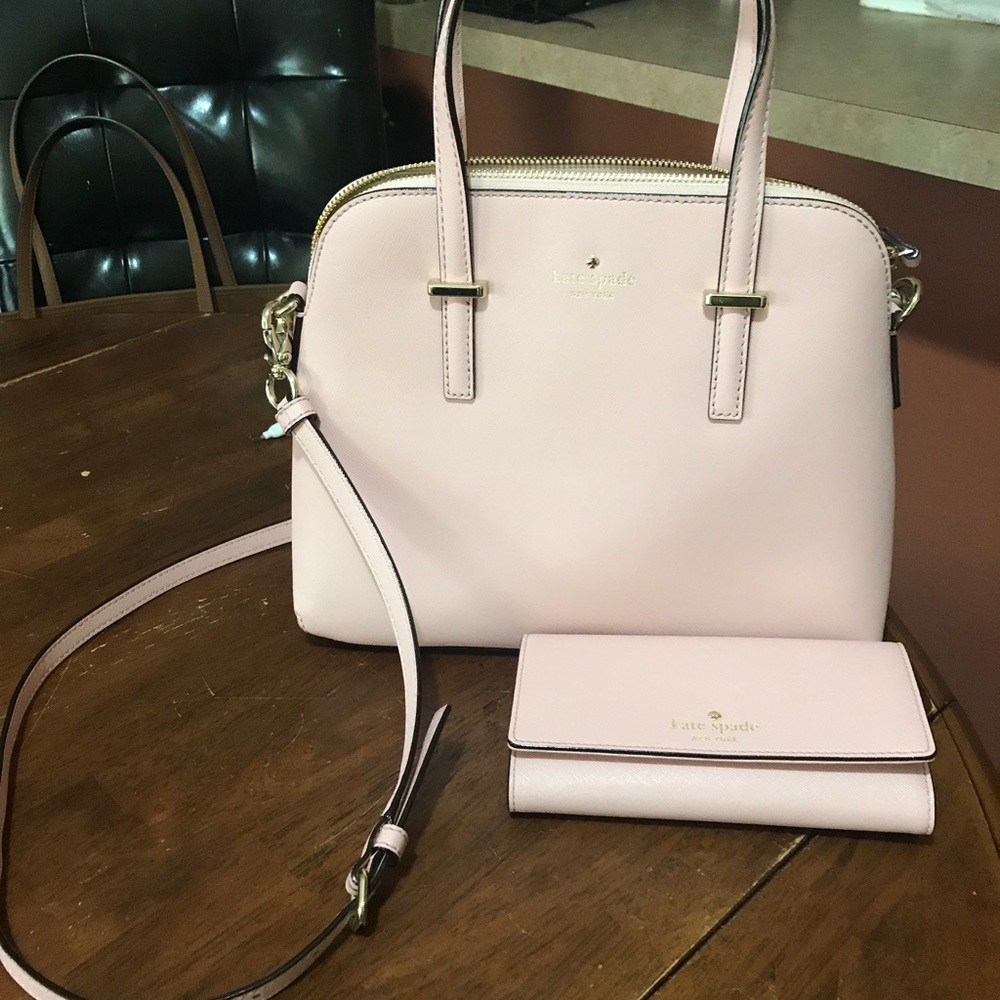 Kate Spade Cedar Street Maise in Rose Jade+Wallet