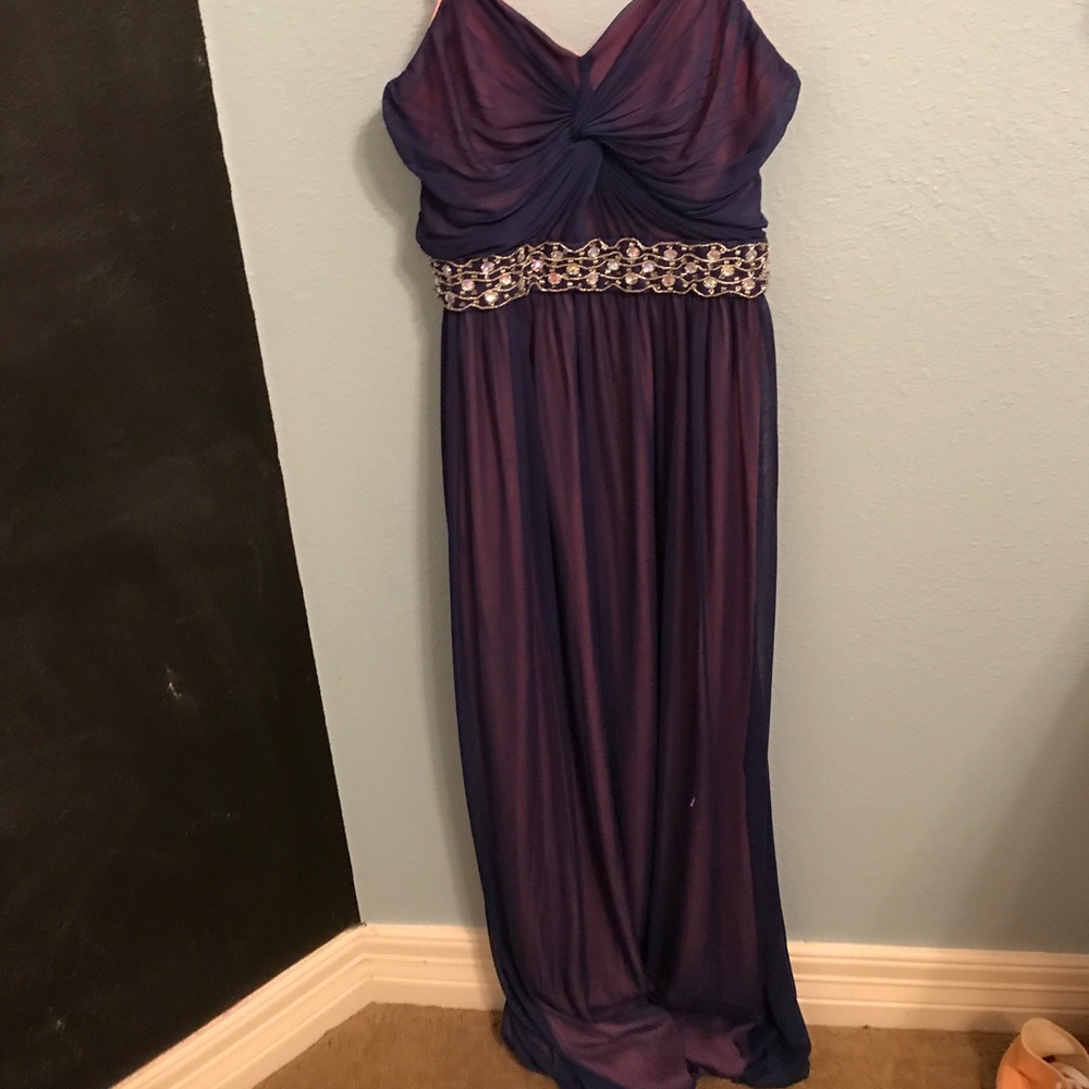 Floor length formal purple dress
