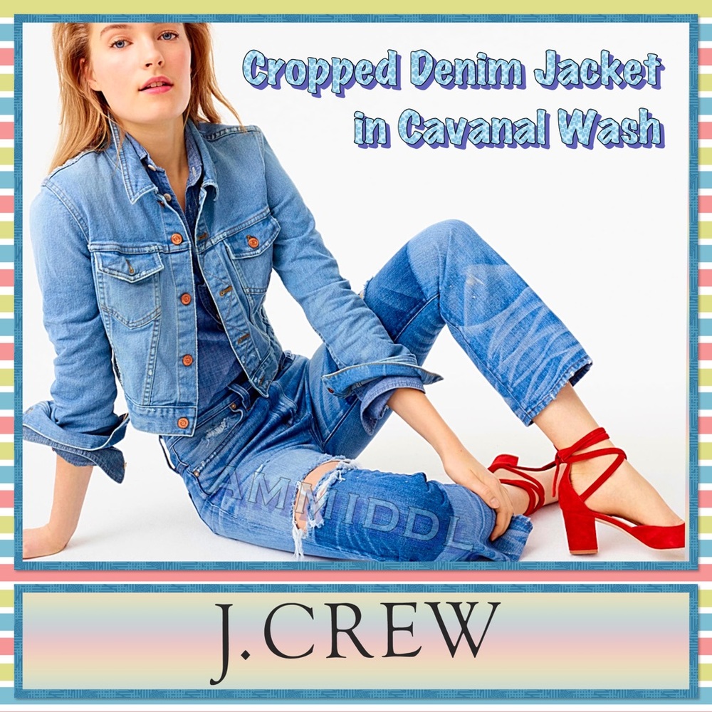 🆕 Cropped Denim Jacket in Cavanal Wash BNWT