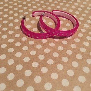 Pink Hoops with jewels